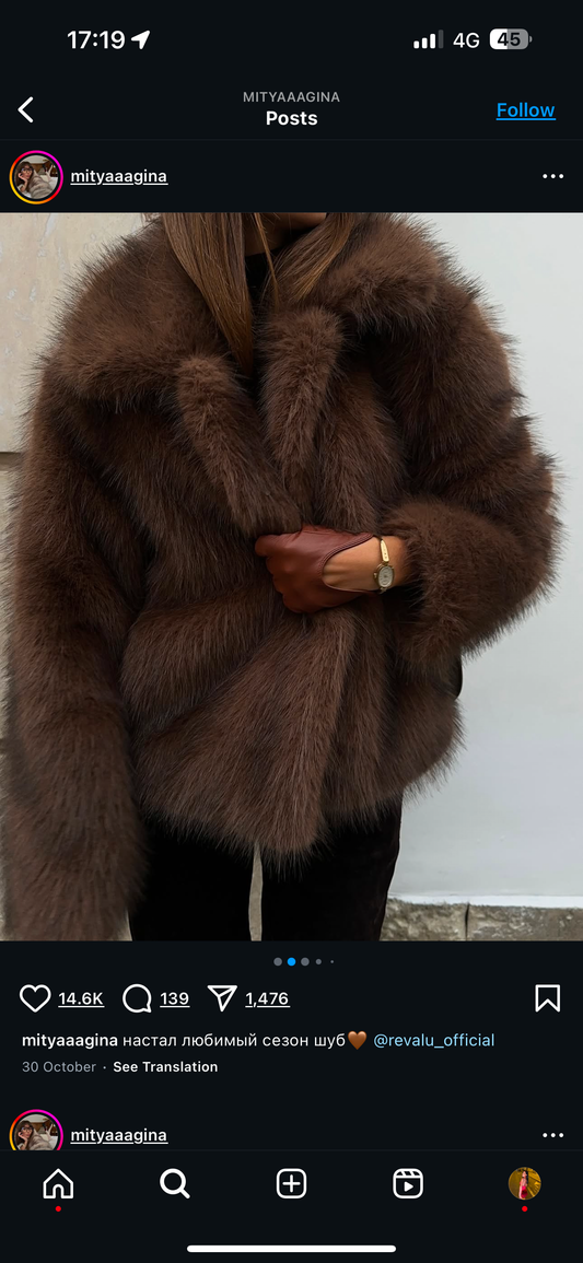 Chocolate Brown Fluffy Coat