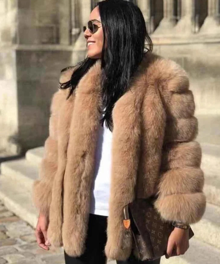 Brown Fur Long Line - The Faux Fur Collection