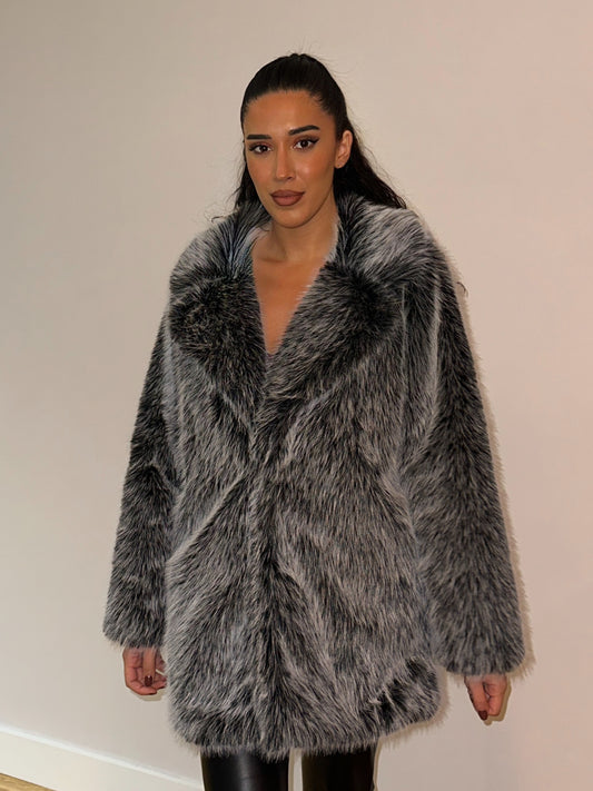 Fox Grey Premium Vintage Style Faux Fur