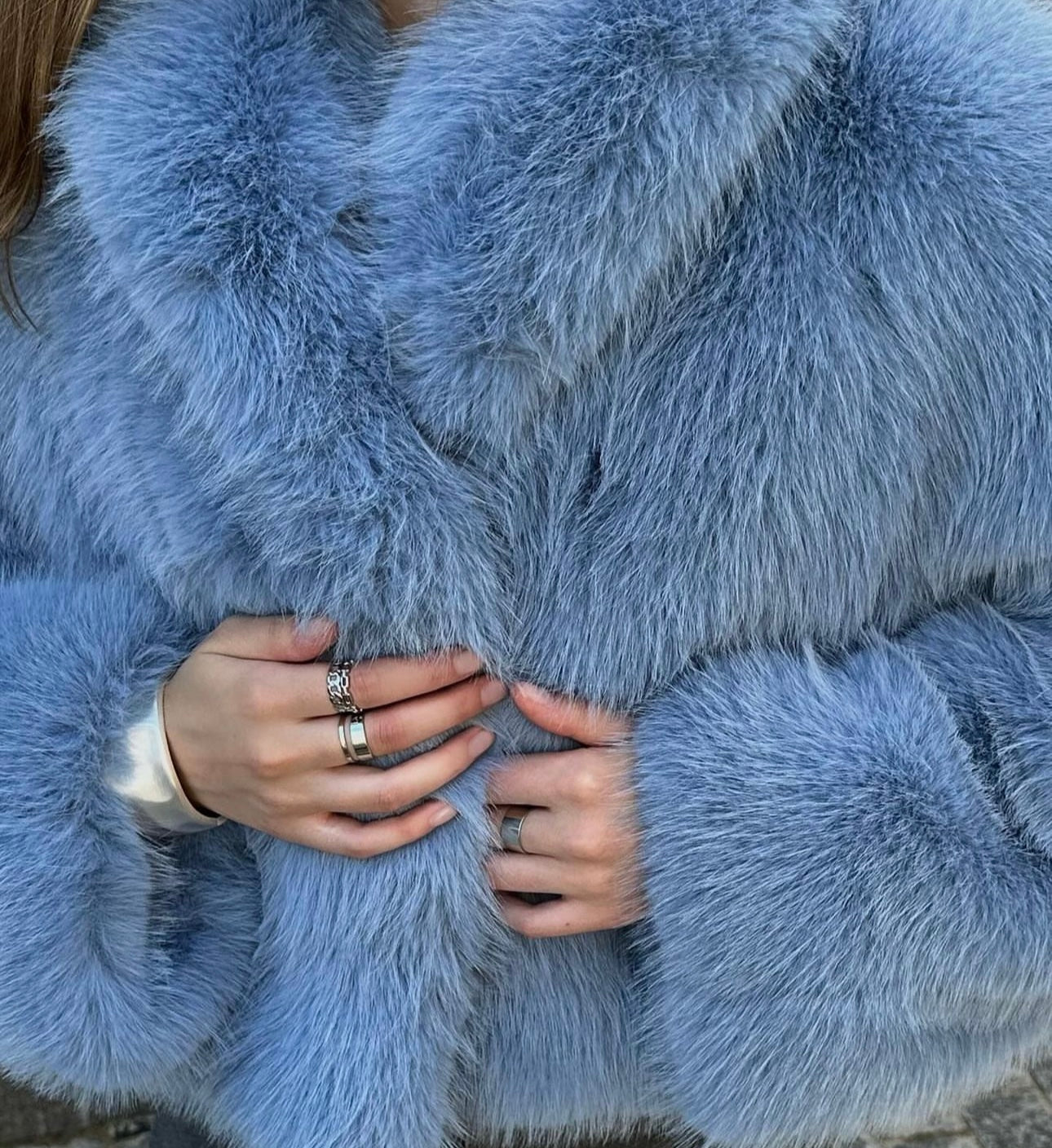 Baby Blue Fluffy Coat