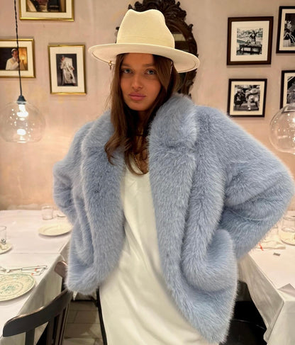 Baby Blue Fluffy Coat