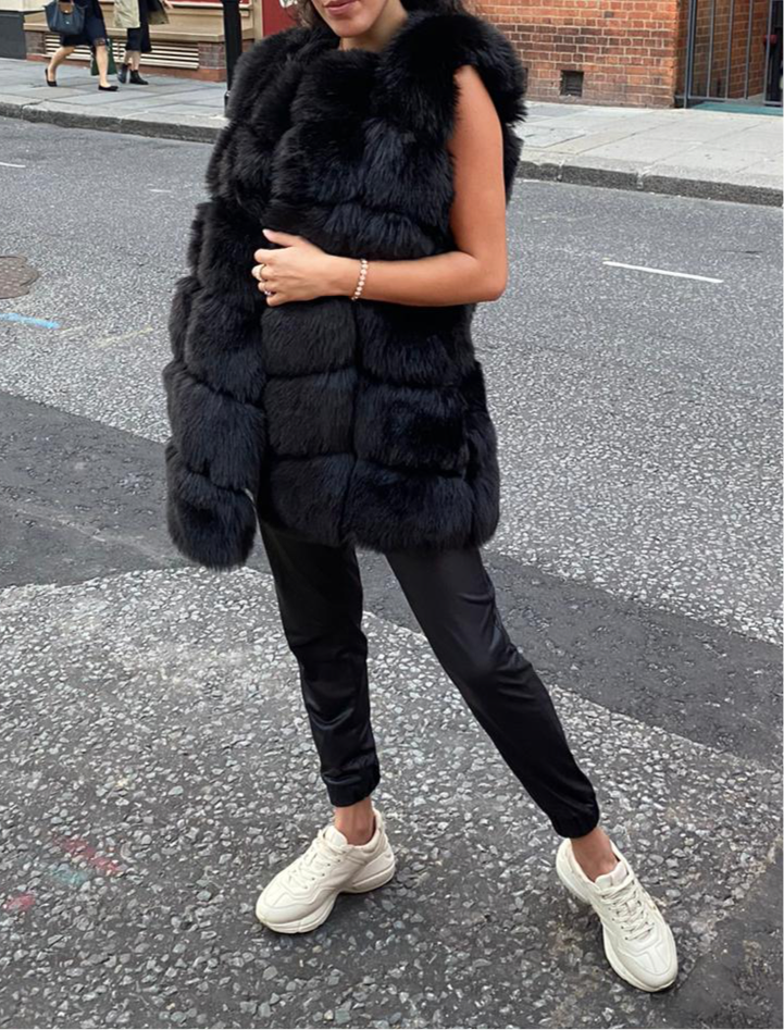 Black Faux Fur Gilet