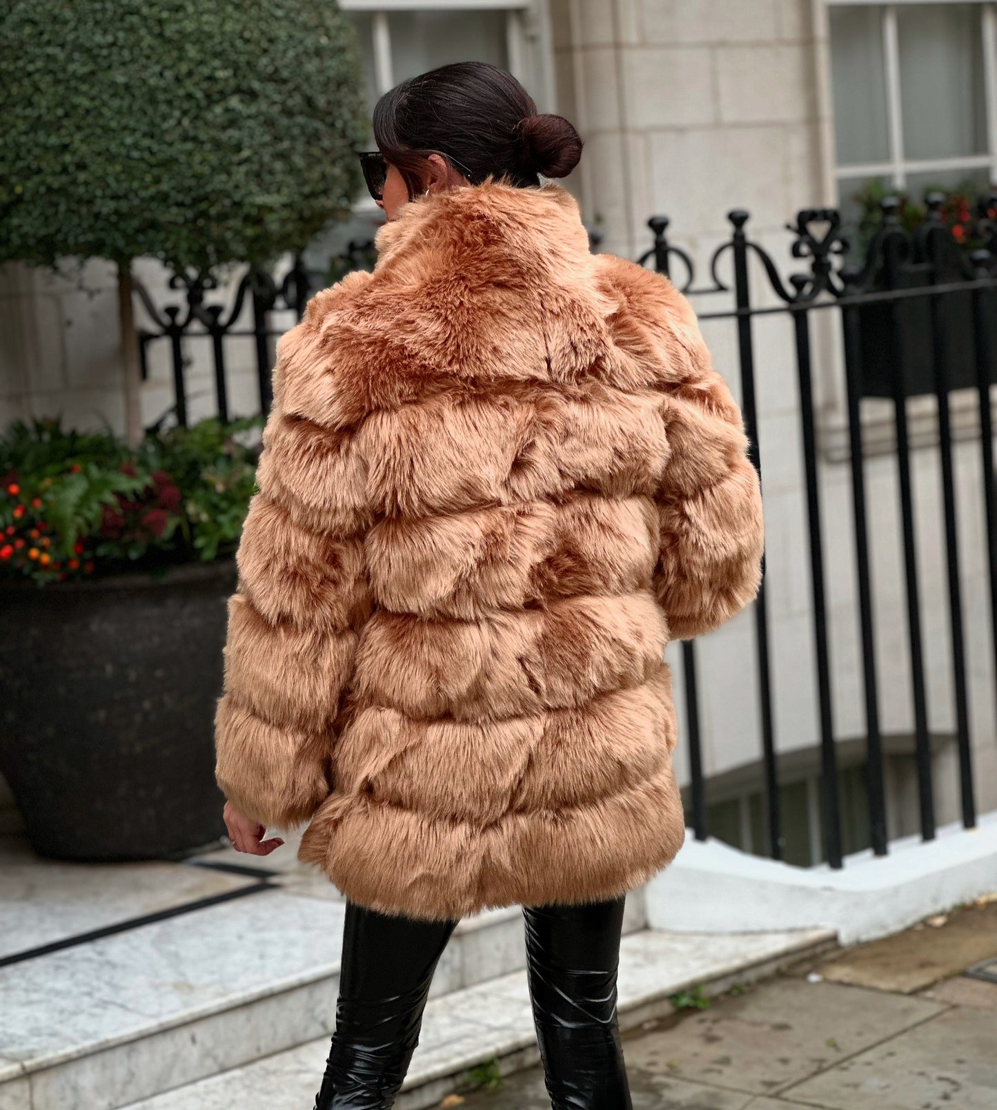 Caramel Collared Faux Fur Coat