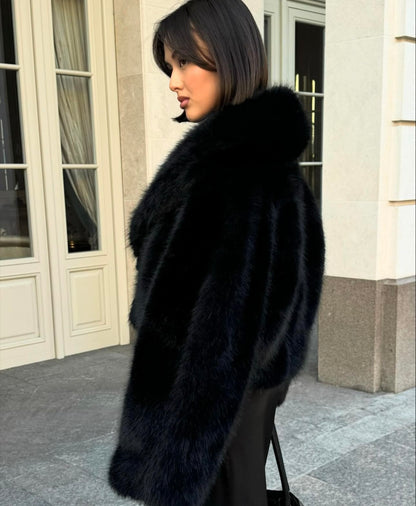 Black Fluffy Coat