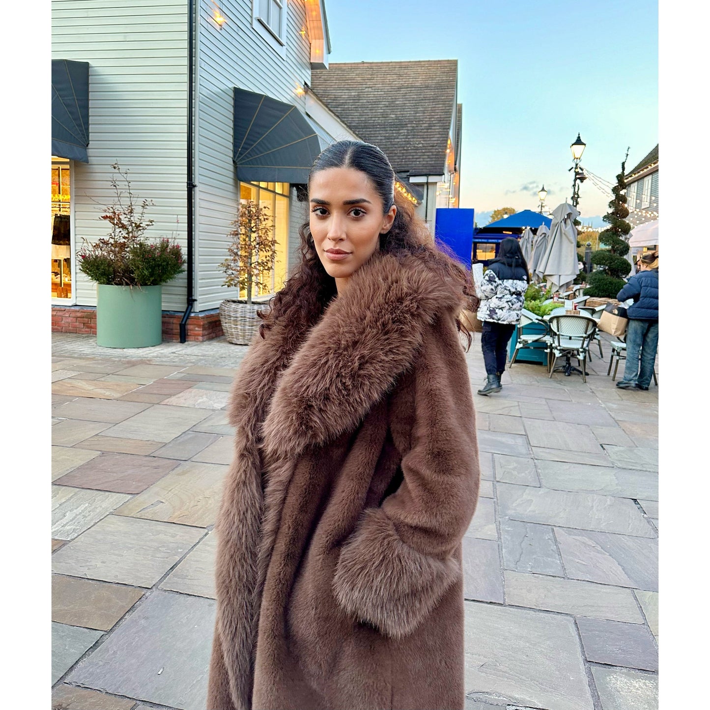 Chocolate Luxe Faux Fur Coat