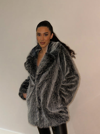 Fox Grey Premium Vintage Style Faux Fur