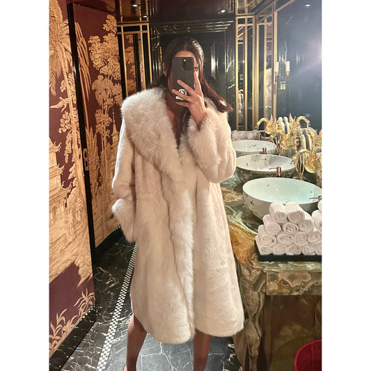 White Luxe Faux Fur Coat