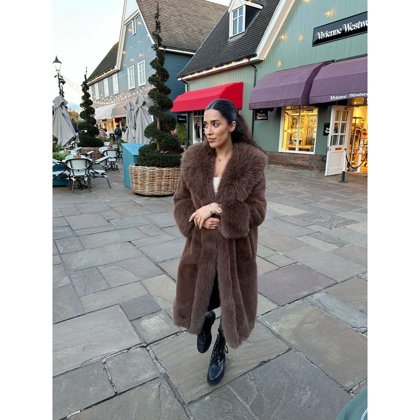 Chocolate Luxe Faux Fur Coat